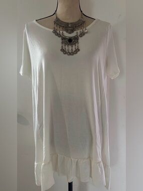 Women's off White tunic Top